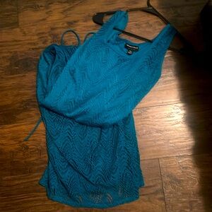 This is a beautiful long dress with semi sheer bottom